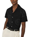 【送料無料】 レイス メンズ シャツ トップス Short Sleeve Embroidered Paisley Camp Shirt Black