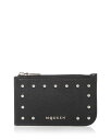 【送料無料】 マックイーン メンズ 財布 アクセサリー Embellished Leather Zip Card Case Black