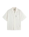 【送料無料】 スコッチアンドソーダ メンズ シャツ トップス Embroidered Relaxed Fit Shirt White(4)