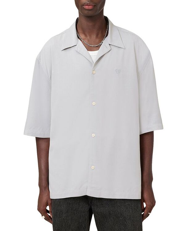 【送料無料】 オールセインツ メンズ シャツ トップス Rialto Short Sleeve Camp Shirt Crag Grey
