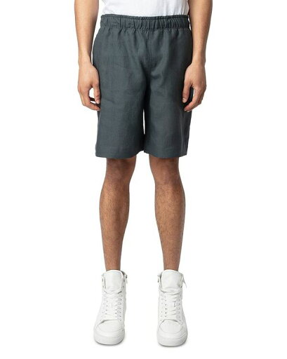 【送料無料】 ザディグ エ ヴォルテール メンズ ハーフパンツ・ショーツ ボトムス Regular Fit Pull On Linen Shorts Vert De Gris 【送料無料】 ザディグ エ ヴォルテール メンズ ハーフパンツ・ショーツ ボトムス Regular Fit Pull On Linen Shorts Vert De Gris
