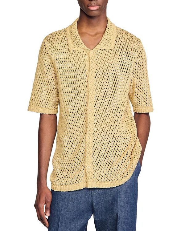 サンドロ メンズ トップス シャツ ボタンダウン ダウン Sandro Crochet Classic Fit Button Down Shirt..