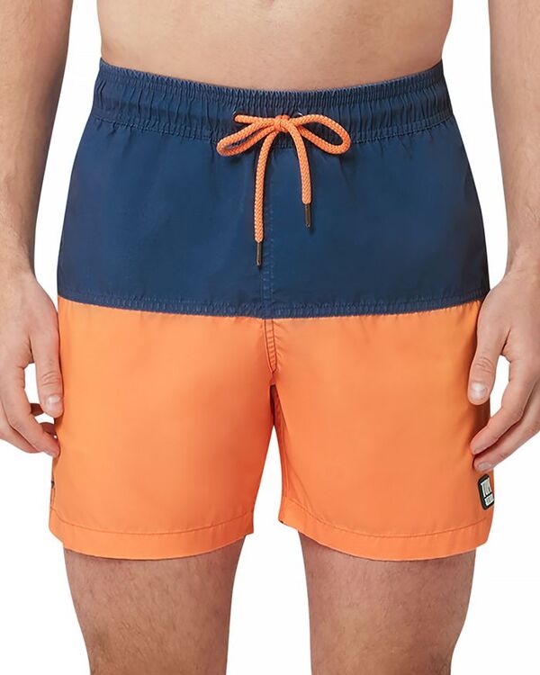 【送料無料】 トムアンドテディ メンズ ハーフパンツ・ショーツ 水着 Color Blocked 6" Swim Trunks Navy and Orange