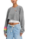 【送料無料】 アヴィエイターネイション レディース パーカー・スウェット アウター Cropped Sweatshirt Heather Grey Neon(4)