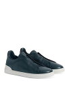 【送料無料】 ゼニア メンズ スニーカー シューズ Men's Triple Stitch Secondskin Sneakers Dark Teal Blue