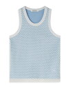 【送料無料】 ウェールズ ボナー メンズ タンクトップ トップス Record Slim Fit Tank White Blue