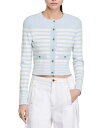 【送料無料】 サンドロ レディース ニット・セーター カーディガン アウター Striped Cardigan Sky Blue