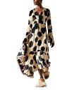 【送料無料】 ラ・ダブル・ジェイ レディース ワンピース トップス Cocteau Printed Crushed Velvet Maxi Dress Luna...