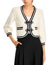 【送料無料】 ラジャンス レディース カーディガン アウター Kaito Contrast Trim Crop Cardigan Ivory/Black