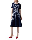 【送料無料】 キャロライナヘレラ レディース ワンピース トップス Short Sleeve Floral Jacquard Dress Midnight Mu...