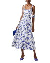 【送料無料】 キャロライナヘレラ レディース ワンピース トップス Sleeveless Scoop Neck Midi Dress with Sash Whi...