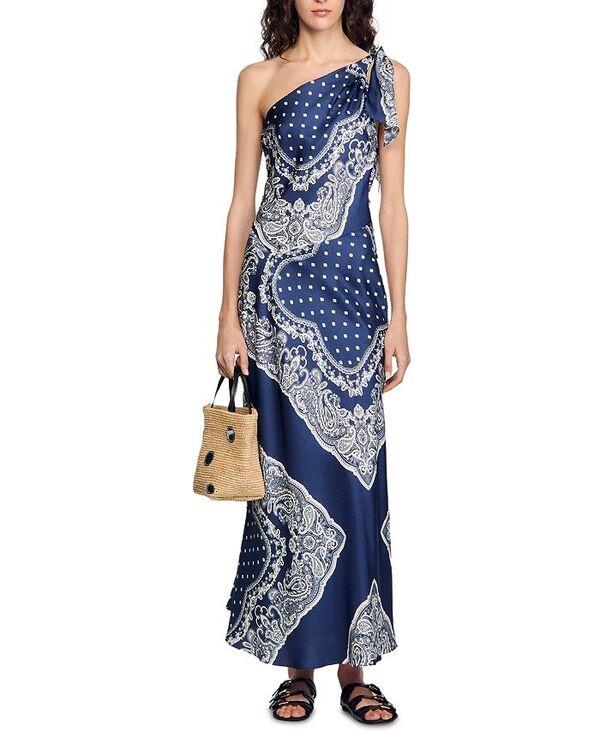 【送料無料】 サンドロ レディース ワンピース トップス Bandana Maxi Dress Blue/White