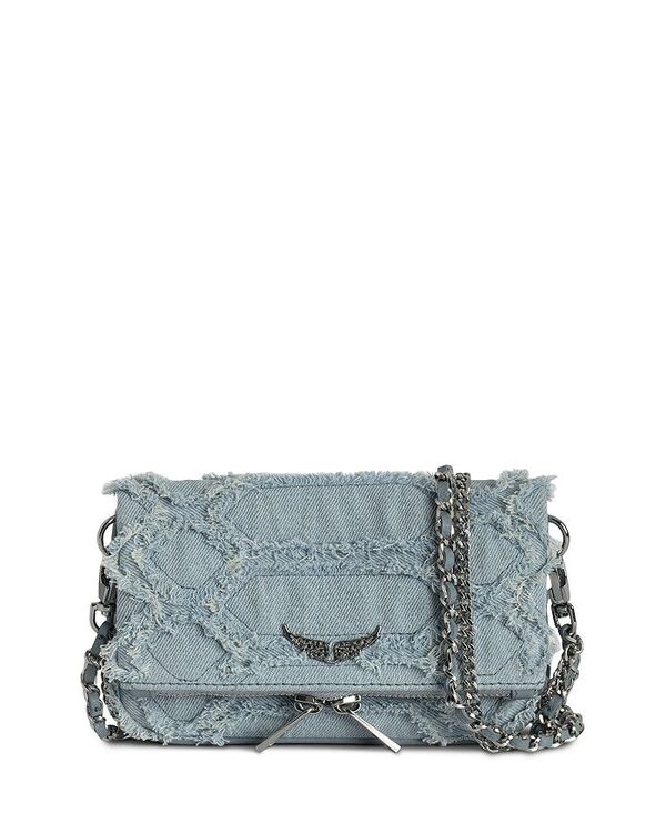 【送料無料】 ザディグ エ ヴォルテール レディース クラッチバッグ バッグ Rock Nano Fringed Denim Breeze Crossbody Clutch Breeze