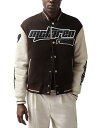 【送料無料】 レイス メンズ ジャケット・ブルゾン アウター McLaren Circuit Leather Sleeve Wool Bomber Jacket...