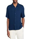 【送料無料】 サンドロ メンズ シャツ トップス Crinkled Shirt Royal Blue