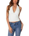 【送料無料】 アディクテッド レディース シャツ トップス Carolyn Lacey Halter Top White