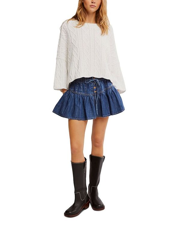 【送料無料】 フリーピープル レディース スカート ボトムス Roselle Denim Mini Skirt High Tide