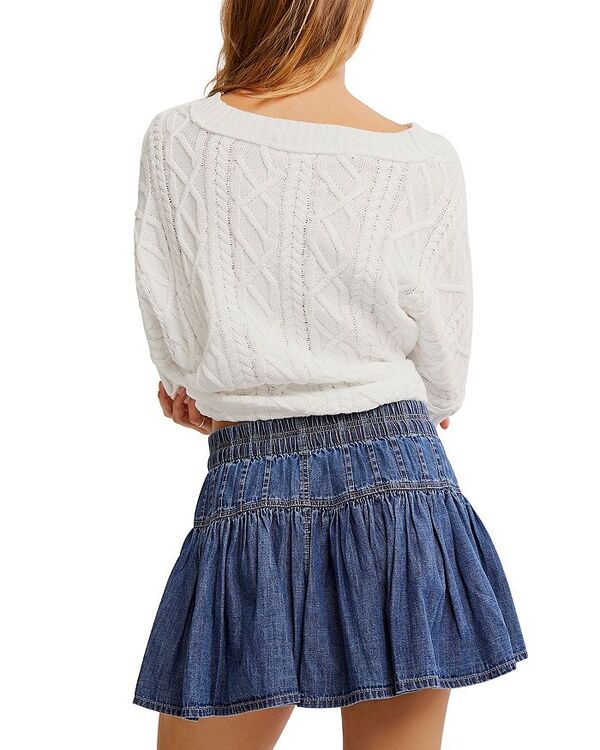 【送料無料】 フリーピープル レディース スカート ボトムス Roselle Denim Mini Skirt High Tide