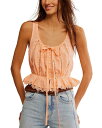 【送料無料】 フリーピープル レディース タンクトップ トップス Alana Lace Tank Top Spring Melon