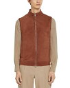 【送料無料】 ゼニア メンズ ベスト アウター Leather Vest Brick Red