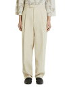 【送料無料】 ゼニア メンズ カジュアルパンツ ボトムス Regular Fit Linen Pleated Trousers Light Beige