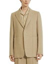 【送料無料】 ゼニア メンズ ジャケット・ブルゾン アウター Melange Slim Fit Linen Jacket Beige