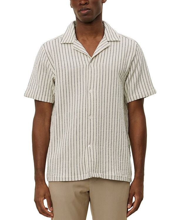 レ ドゥ メンズ アウター ニット・セーター セーター シャツ Les Deux Striped Sweater Camp Shirt Ivory アイボリー