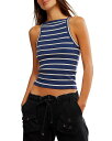 【送料無料】 フリーピープル レディース タンクトップ トップス Mia Stripe Tank Navy Combo