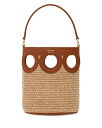 【送料無料】 フェラガモ レディース ハンドバッグ バッグ Gancini Frame Raffia Bucket Bag Naturale(4)