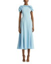 【送料無料】 オスカー デ ラ レンタ レディース ワンピース トップス Cap Sleeve Twist Neck Draped Cocktail Dress...