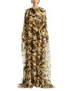 【送料無料】 オスカー デ ラ レンタ レディース シャツ トップス Long Sleeve Abstract Butterfly Silk Chiffon C...