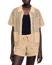 【送料無料】 サンドロ レディース カーディガン アウター Strass Short Sleeve Cardigan Sand