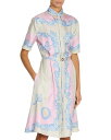 【送料無料】 ヴェルサーチ レディース ワンピース トップス Medusa Cameo Silk Dress Print