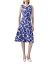 【送料無料】 キャロライナヘレラ レディース ワンピース トップス Sleeveless Knee Length Floral Print Dress Naut...