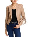 【送料無料】 ラジャンス レディース ジャケット・ブルゾン アウター Vashti Leather Fringe Trim Blazer Dark Cappuc...