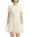 【送料無料】 オスカー デ ラ レンタ レディース ワンピース トップス Short Sleeve Cutout Hem Tweed Dress Ivory