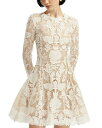 【送料無料】 オスカー デ ラ レンタ レディース ワンピース トップス Long Sleeve Artichoke Guipure Mini Dress Wh...