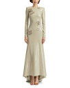 【送料無料】 オスカー デ ラ レンタ レディース ワンピース トップス Long Sleeve Embroidered Cherry Blossom Sequ...