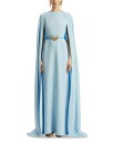 【送料無料】 オスカー デ ラ レンタ レディース ワンピース トップス Silk Blend Draped Butterfly Gown Baby Blue