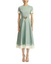 【送料無料】 オスカー デ ラ レンタ レディース ワンピース トップス Short Sleeve Abstract Poplin Dress Seaglass