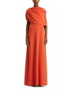 【送料無料】 オスカー デ ラ レンタ レディース シャツ トップス Oscar de la Denta Draped Shoulder Georgette C...