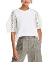 【送料無料】 スリーワンフィリップリム レディース Tシャツ トップス Lace Trim Tee White/White