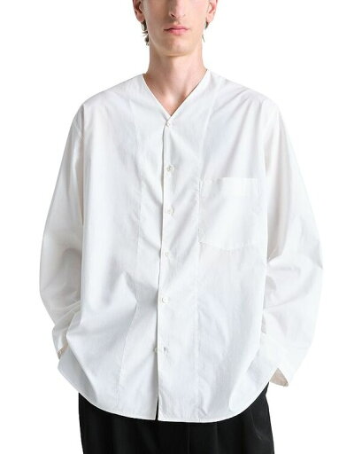【送料無料】 ルメール メンズ シャツ トップス V-Neck Long Sleeve Button Front Shirt Chalk 【送料無料】 ルメール メンズ シャツ トップス V-Neck Long Sleeve Button Front Shirt Chalk