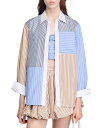 【送料無料】 サンドロ レディース シャツ トップス Striped Mix Shirt Sand/ Camel