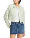 【送料無料】 フレーム レディース ジャケット・ブルゾン アウター The Button Front Leather Jacket Soft Mint