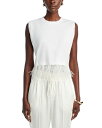 【送料無料】 サンク ア セプト レディース Tシャツ トップス Cropped Sleeveless Feather Tee White