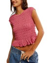 【送料無料】 フリーピープル レディース Tシャツ トップス Sylvie Smocked Ruffle Cropped Tee Soothing Petal(4)