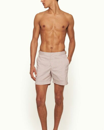 【送料無料】 オールバー ブラウン メンズ ハーフパンツ・ショーツ 水着 Bulldog Classic Stripe 6" Swim Trunks Desert Pink 【送料無料】 オールバー ブラウン メンズ ハーフパンツ・ショーツ 水着 Bulldog Classic Stripe 6" Swim Trunks Desert Pink