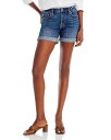 【送料無料】 セブンフォーオールマンカインド レディース ハーフパンツ・ショーツ ボトムス Cotton Blend Mid Rise Rolled Cuff Shorts in Broken Twill Broken Twill