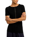 【送料無料】 ヘルノ レディース Tシャツ トップス Short Sleeve Cashmere Knit Tee Black